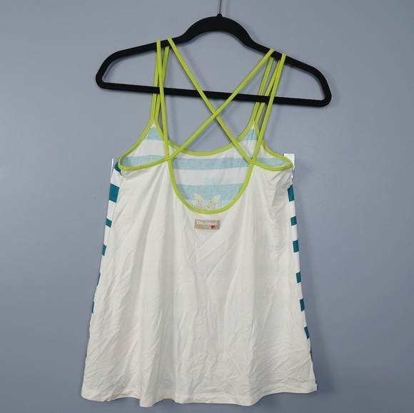 Desigual Multi-Colored Floral/Striped Strappy Back Tank Top Size Small - Picture 7 of 9
